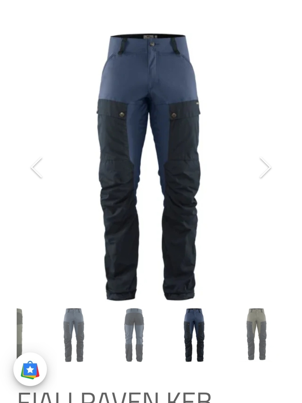 Fjallraven Men's Two-Tone Blue Cargo Trousers